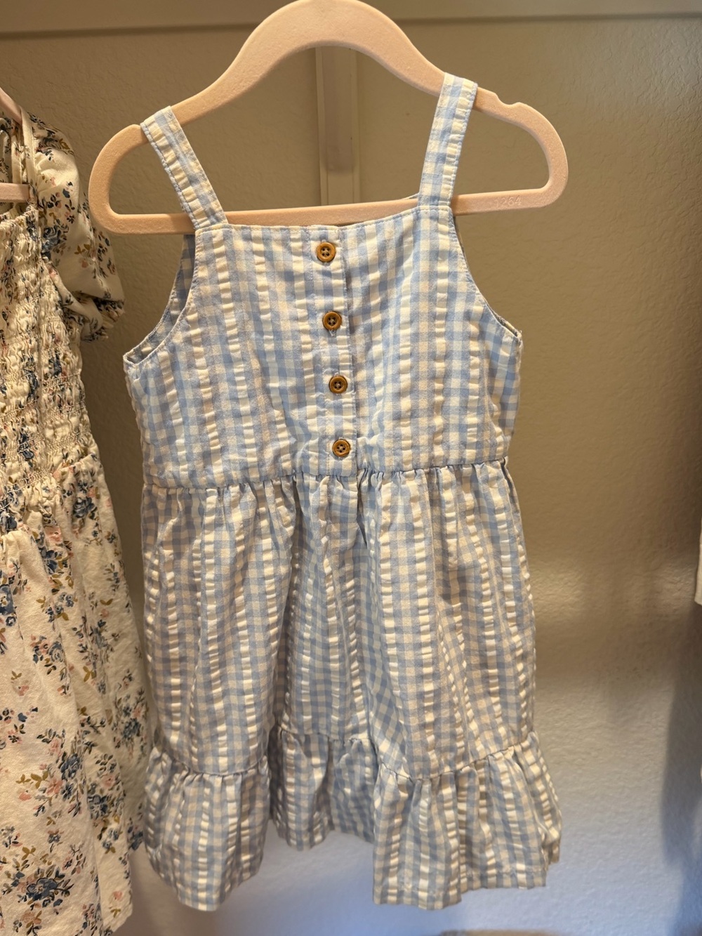 Little Planet by Carters Blue and White Gingham Dress 4T